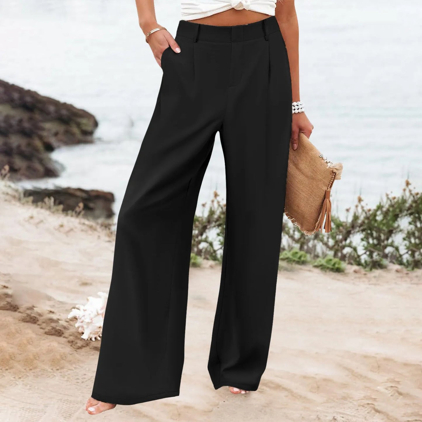 Women's Loose Wide-Leg Casual Trousers