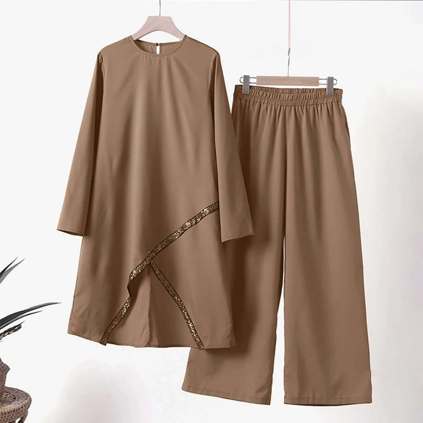 Elegant Pants Suit Ladies Long-Sleeve Pullover Trousers Two 2 Piece Sets Autumn Winter Outfits For Women Fashion костюм женский
