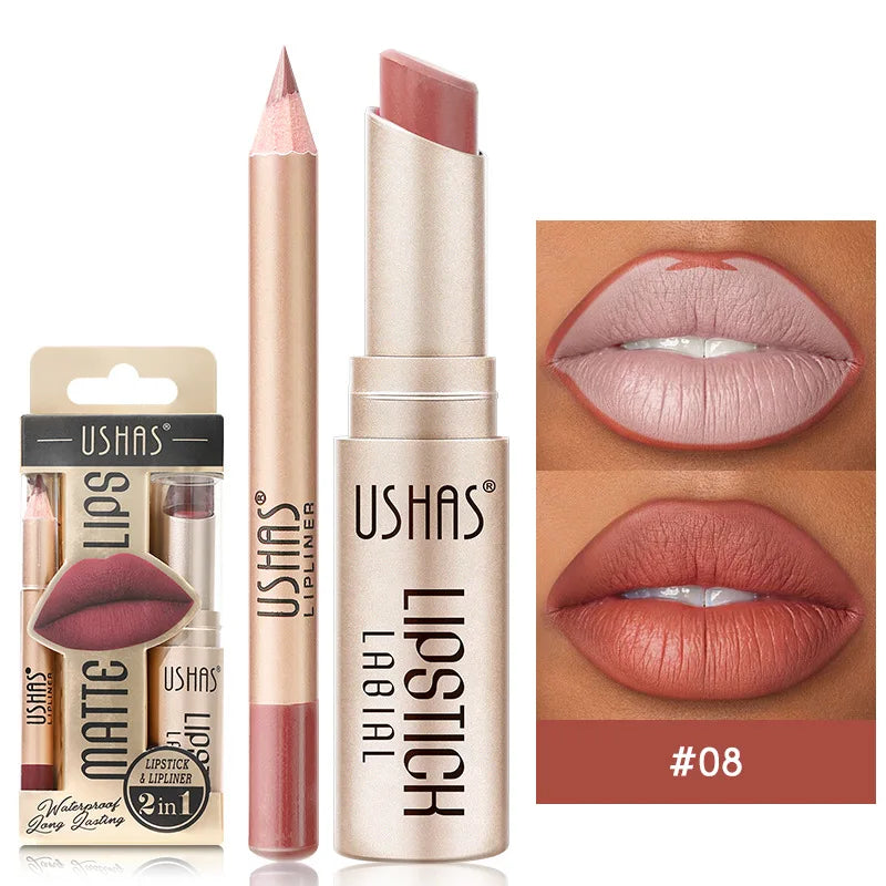 USHAS Perfect Pout Kit - Lipstick & Lip Liner Duo