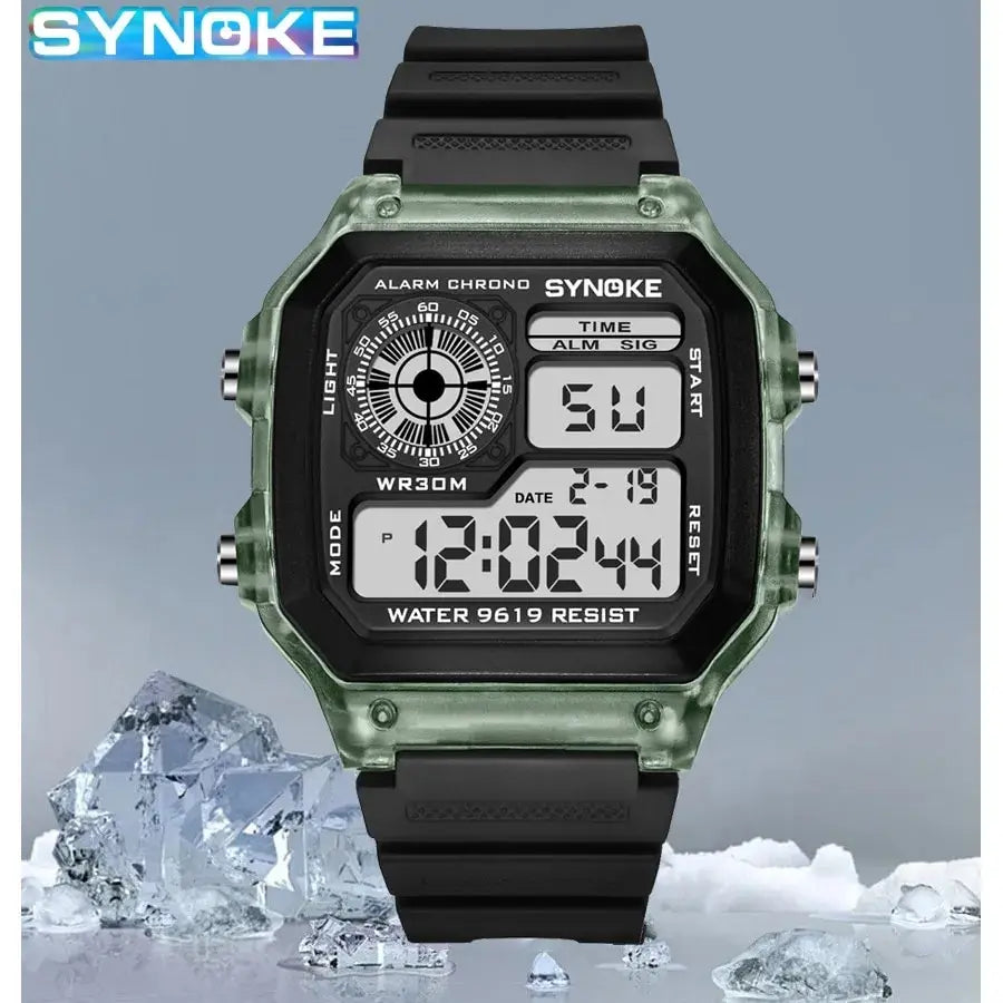 Digital Sports Watch – Waterproof Multifunction Luminous Wristwatch - 7-Color Lights