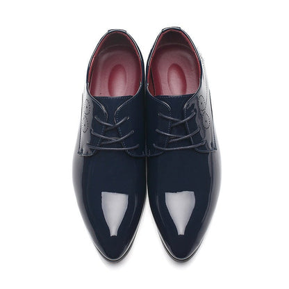 "Step Up Your Style: Sleek Black Leather Slip-On Shoes for the Modern Man"