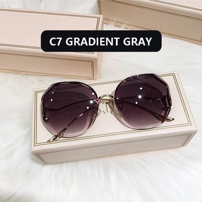Ladies Frameless Curved Rim Sunglasses - various colours