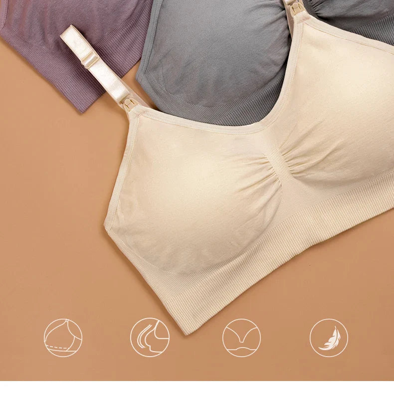 Plus Size Nursing Bra –Seamless Push-Up Maternity Bra for Breastfeeding