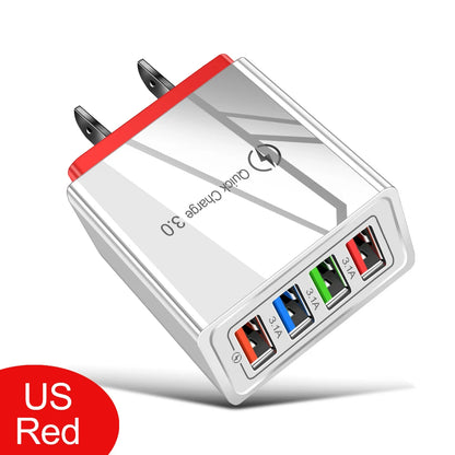 USB Charger Quick Charge 3.0 4 Phone Adapter For Tablet Portable Wall Mobile Charger Fast Charger