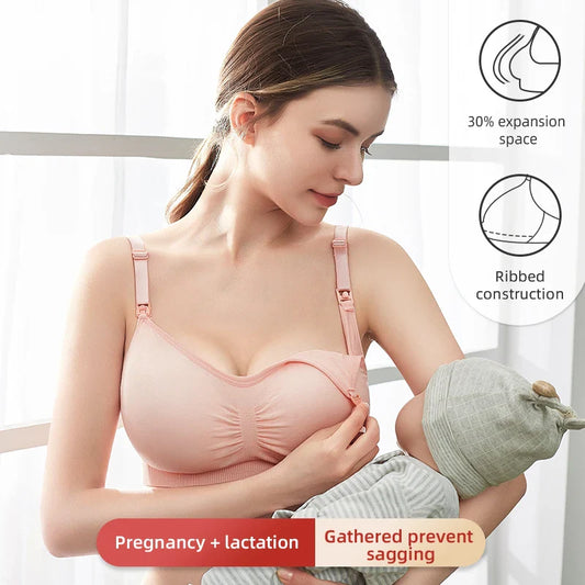 Plus Size Nursing Bra –Seamless Push-Up Maternity Bra for Breastfeeding