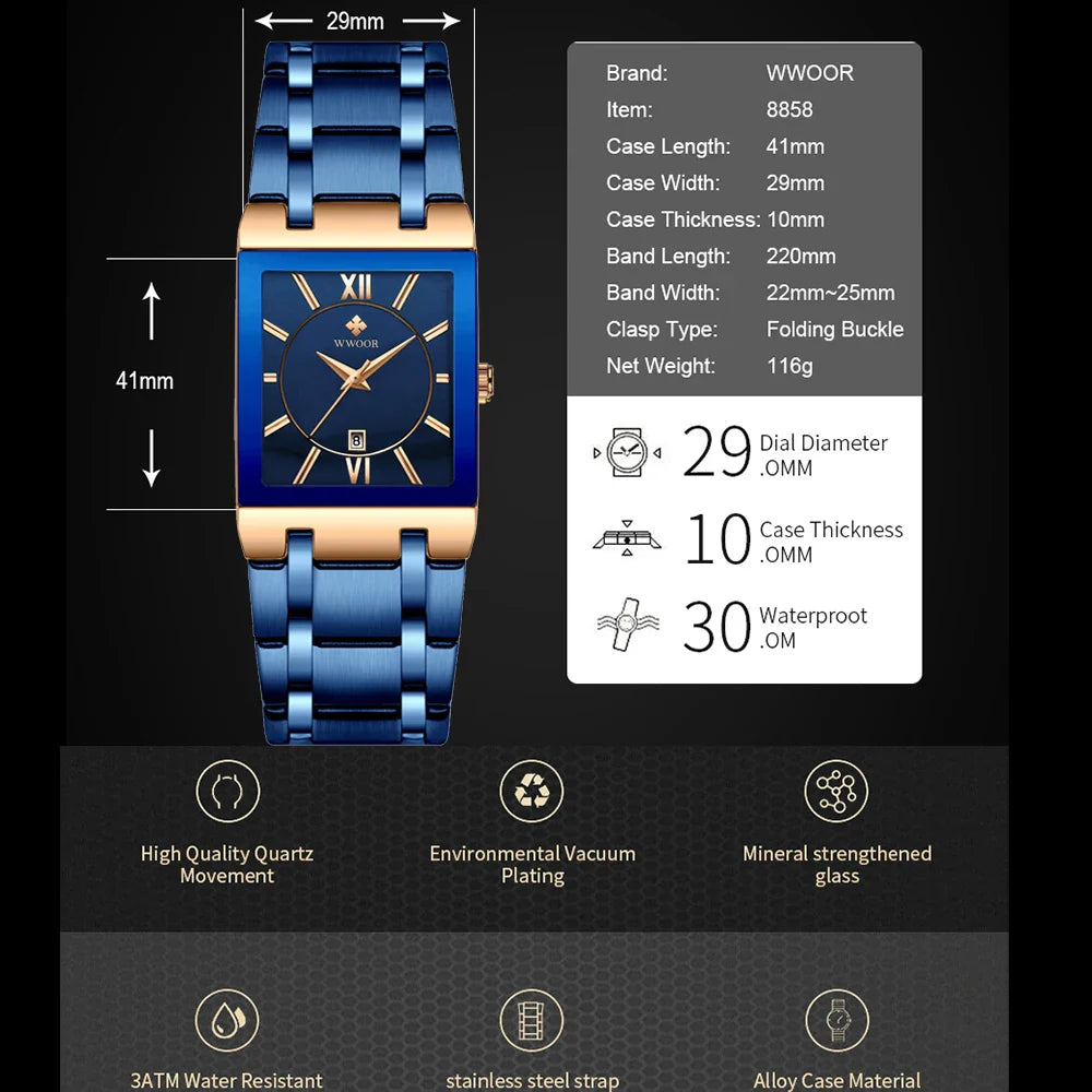 WWOOR Stainless Steel Fashion Watch