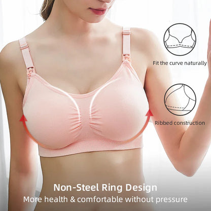 Plus Size Nursing Bra –Seamless Push-Up Maternity Bra for Breastfeeding