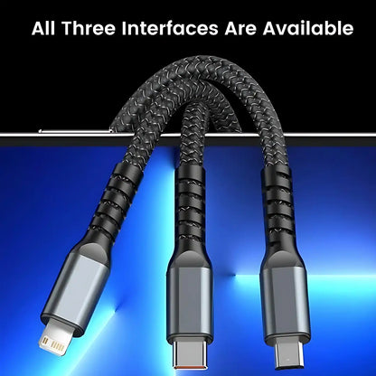 Luminous 3-in-1 Cable - 100W Fast-Charging with Digital Display