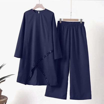 Elegant Pants Suit Ladies Long-Sleeve Pullover Trousers Two 2 Piece Sets Autumn Winter Outfits For Women Fashion костюм женский