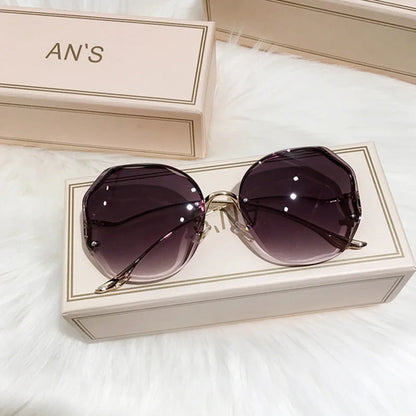 Ladies Frameless Curved Rim Sunglasses - various colours