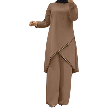 Elegant Pants Suit Ladies Long-Sleeve Pullover Trousers Two 2 Piece Sets Autumn Winter Outfits For Women Fashion костюм женский