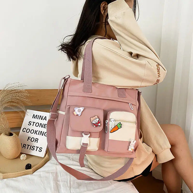 Waterproof Canvas Shoulder Bag for Women