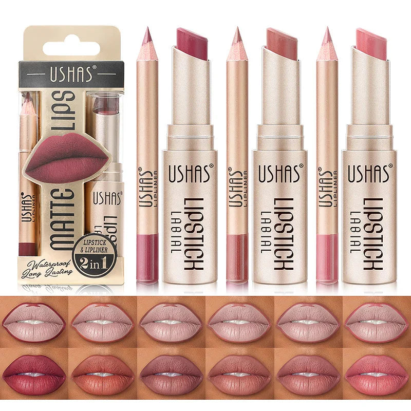 USHAS Perfect Pout Kit - Lipstick & Lip Liner Duo