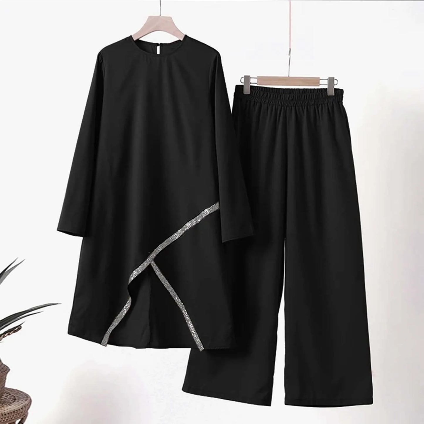 Elegant Pants Suit Ladies Long-Sleeve Pullover Trousers Two 2 Piece Sets Autumn Winter Outfits For Women Fashion костюм женский