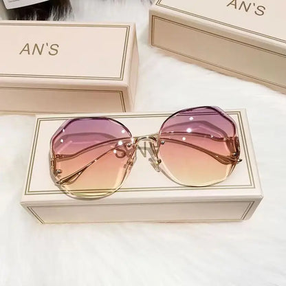 Ladies Frameless Curved Rim Sunglasses - various colours