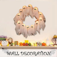 SpookGlow™ Ghost Wreath – Light Up Your Haunt