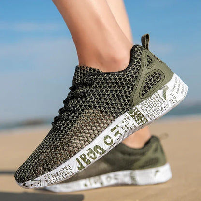 Aqua Shoes Breathable Trekking Wading Beach Quick Drying Water Shoes Outdoor Fishing Wading Shoes Water Sneakers Men Lace Up