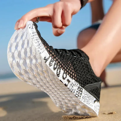 Aqua Shoes Breathable Trekking Wading Beach Quick Drying Water Shoes Outdoor Fishing Wading Shoes Water Sneakers Men Lace Up