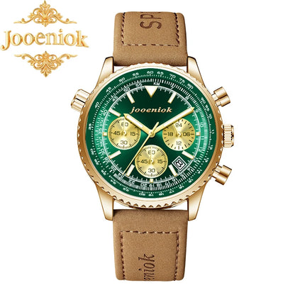 Luminous Leather Chronograph Watch