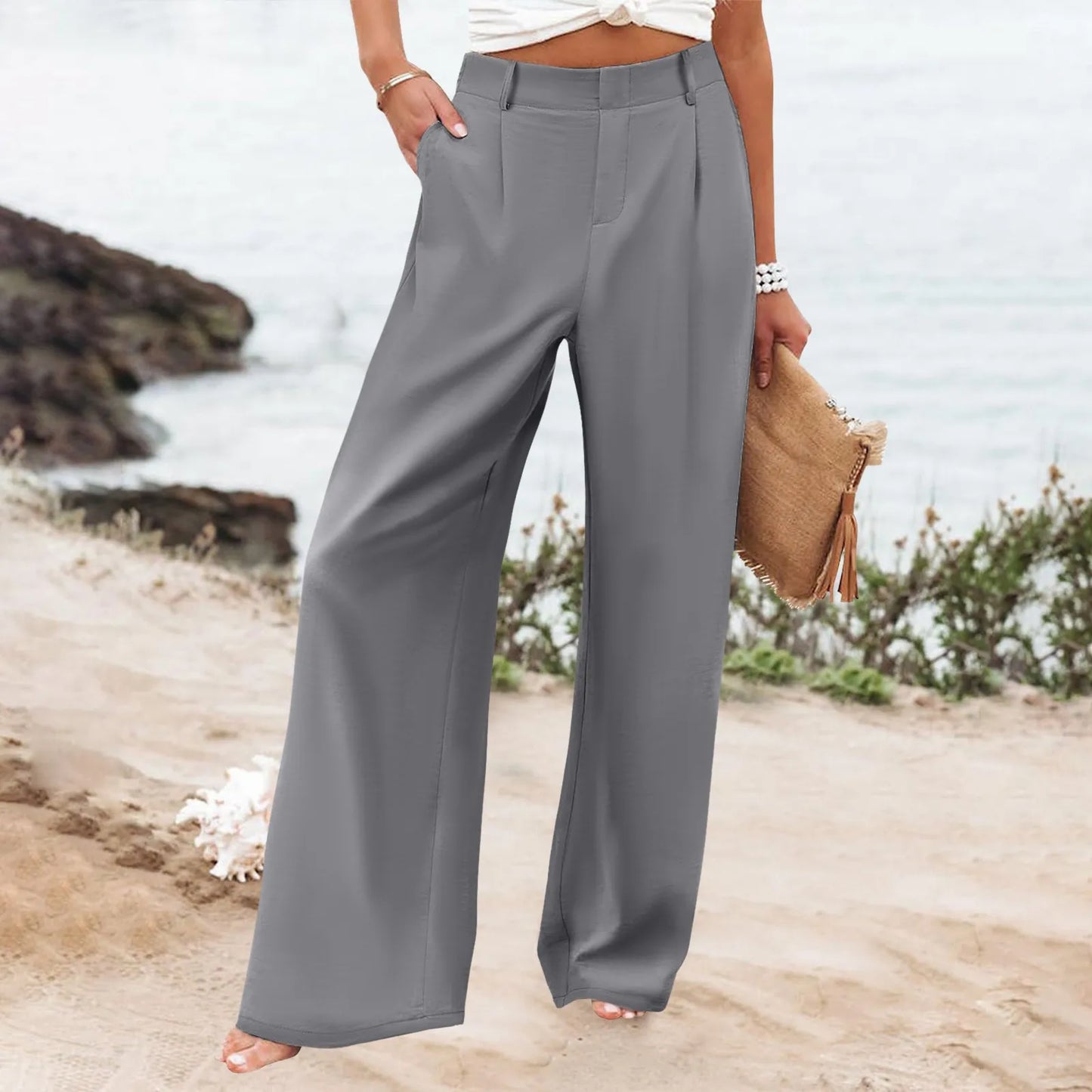 Women's Loose Wide-Leg Casual Trousers