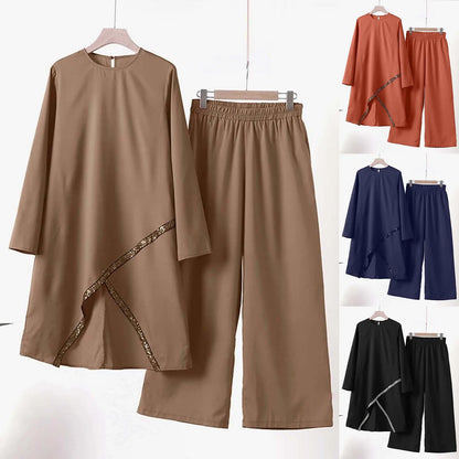 Elegant Pants Suit Ladies Long-Sleeve Pullover Trousers Two 2 Piece Sets Autumn Winter Outfits For Women Fashion костюм женский