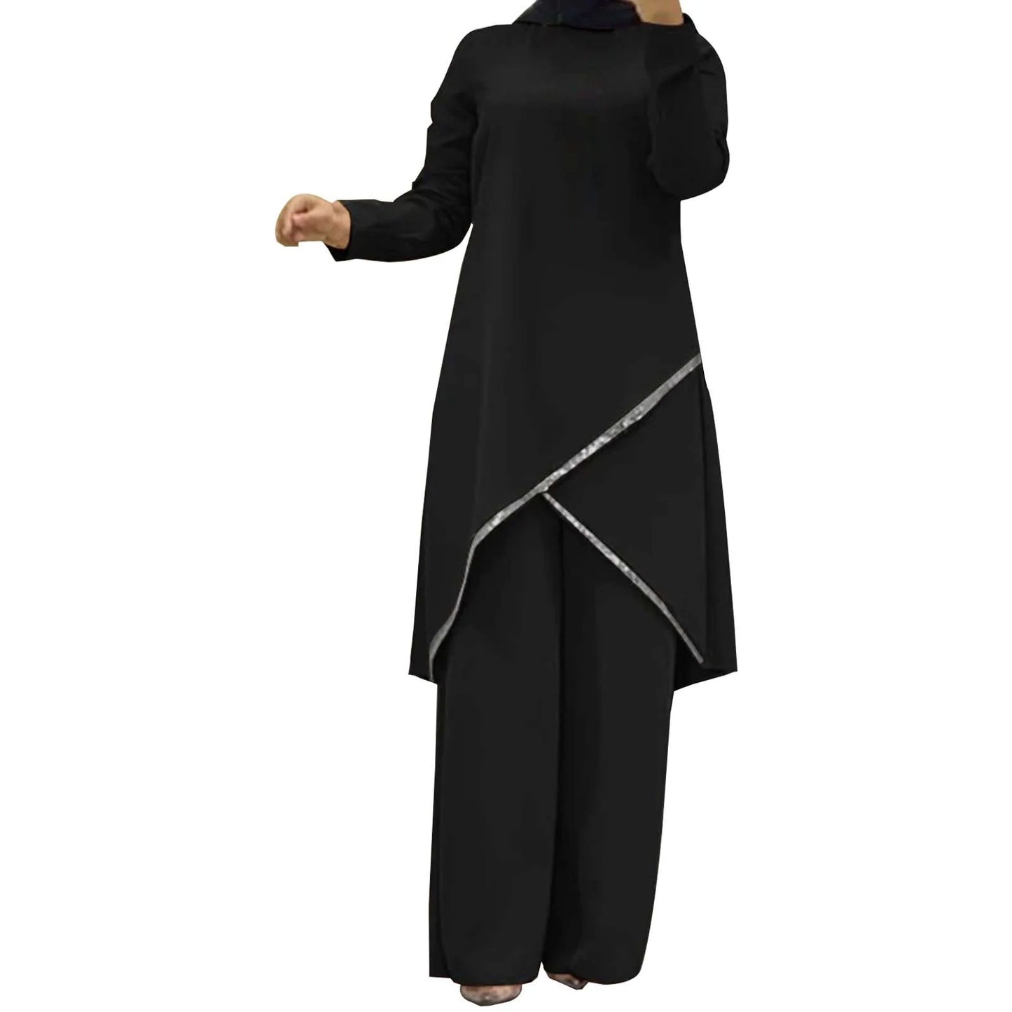 Elegant Pants Suit Ladies Long-Sleeve Pullover Trousers Two 2 Piece Sets Autumn Winter Outfits For Women Fashion костюм женский