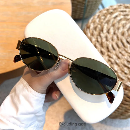 Sunglasses Oval Metal Frame Classic UV400 for Men and Women