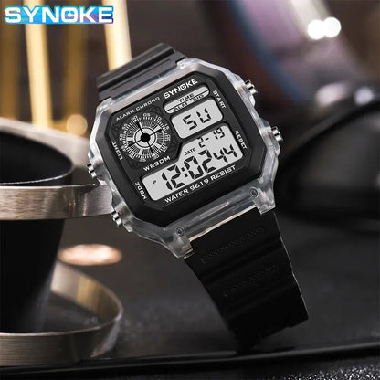 Digital Sports Watch – Waterproof Multifunction Luminous Wristwatch - 7-Color Lights