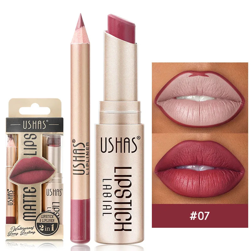 USHAS Perfect Pout Kit - Lipstick & Lip Liner Duo