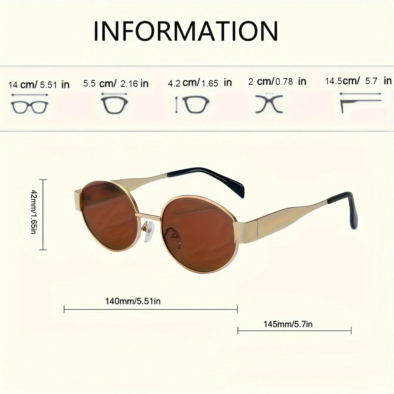 Sunglasses Oval Metal Frame Classic UV400 for Men and Women